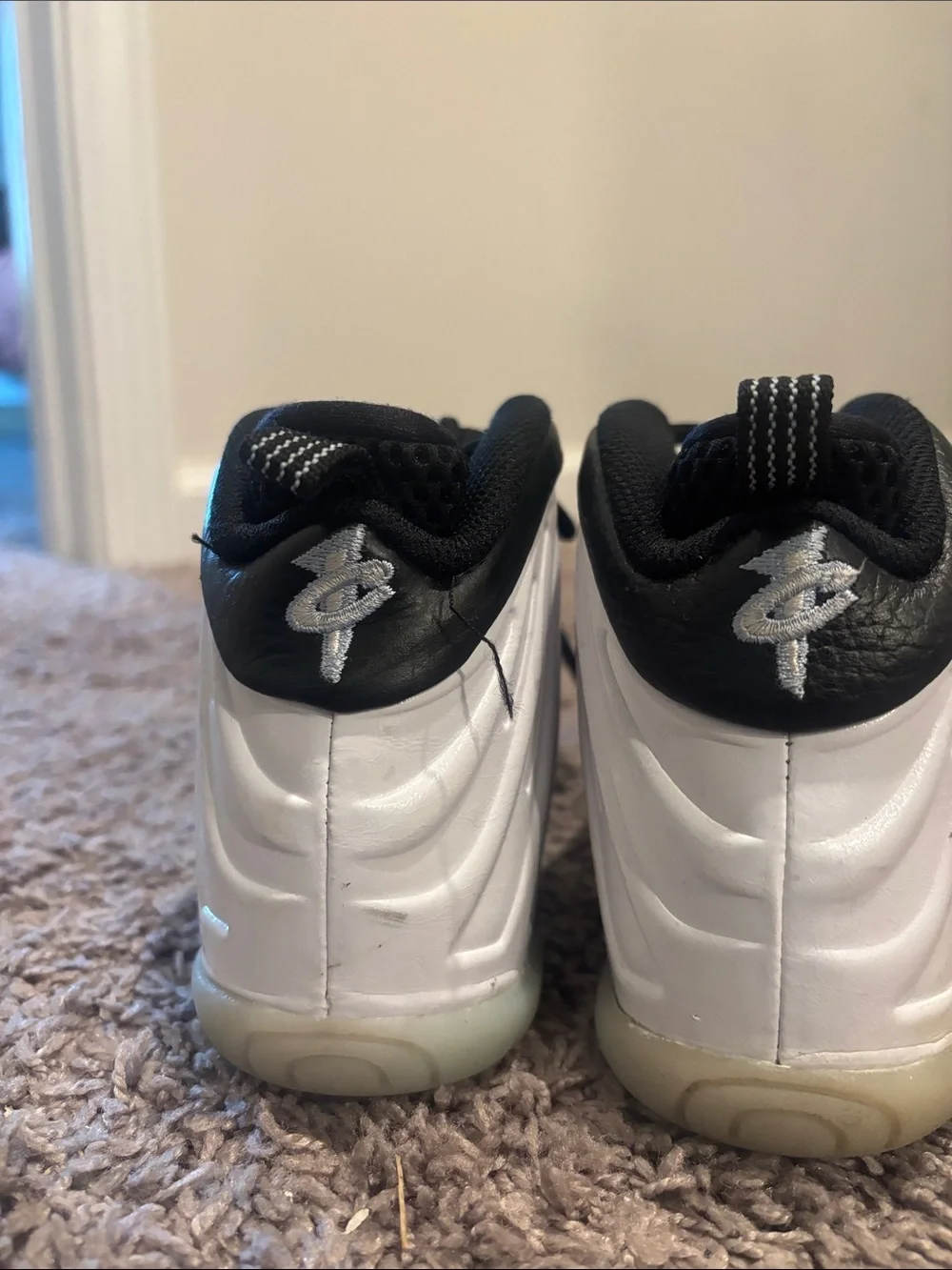 Nike Kids Black and White Foamposite-Style Sneakers